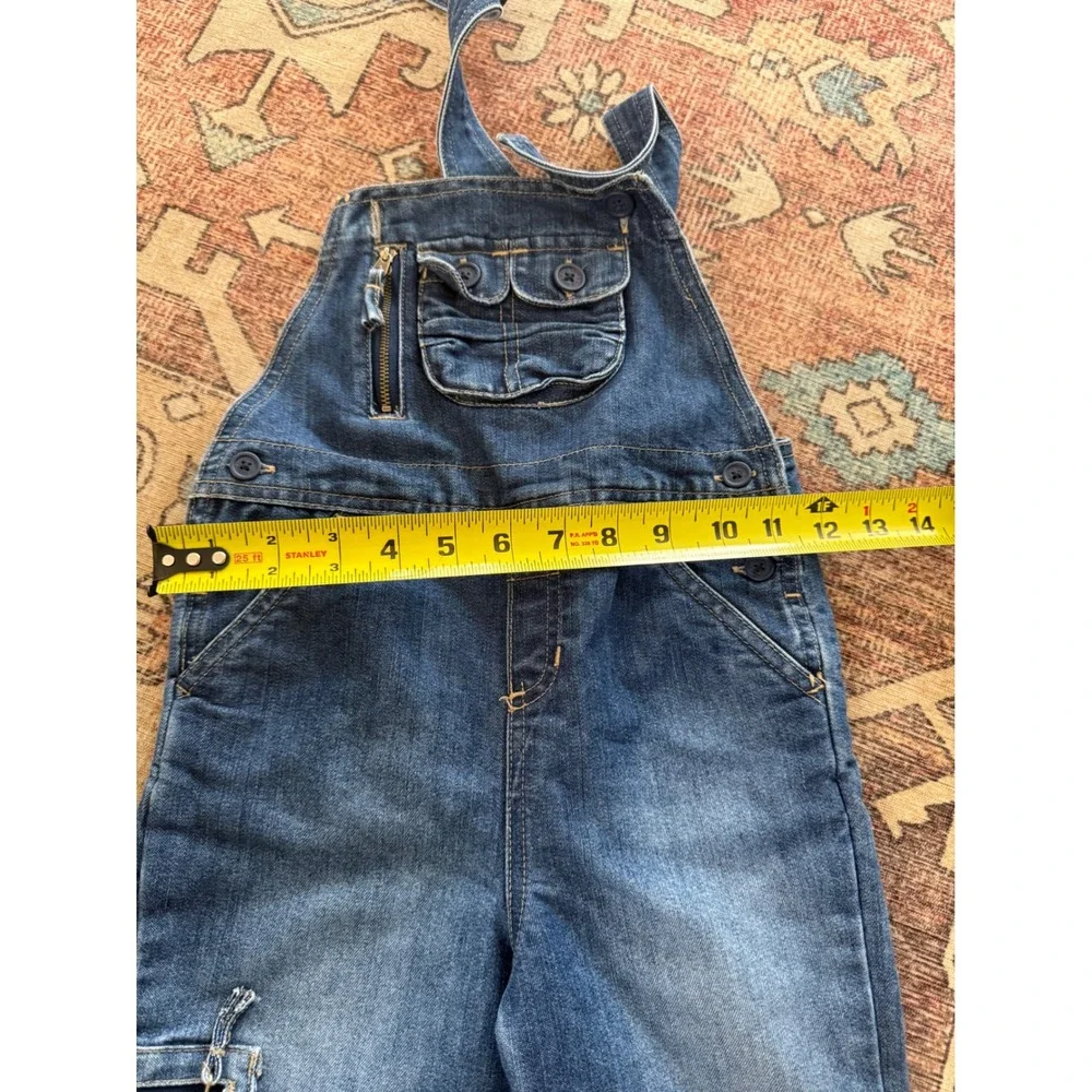 Old Navy Toddler Boys Denim Overalls Medium Wash‎ Cargo Pockets 4T Vintage 2004